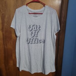 Torrid Gray Graphic Tee with 'Out Of Office' Print